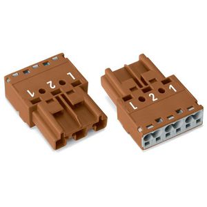 Connector WINSTA MIDI male steker/steker 3-polig bruin 4mm²