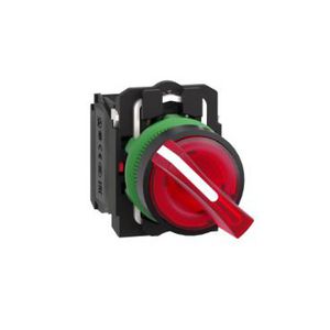 Keuzeschakelaar Verlicht 2 standen 24V 1NC + 1N Rood