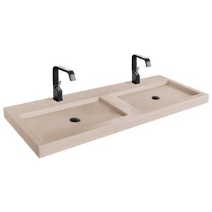 Wastafel 221 Beton Sand Clear 120,5cm 1x kom met 2 kraangaten (i.c.m. meubel)