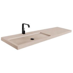 Wastafel 221 Beton Sand Clear 120,5cm 1x kom links met kraangat (i.c.m. meubel)