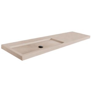 Wastafel 221 Beton Sand Clear 120,5cm 1x kom links zonder kraangat (i.c.m. meubel)