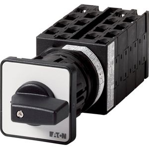 Omschakelaar 1 cont.6 20A frontplaat:1-2 90° vast 1gats