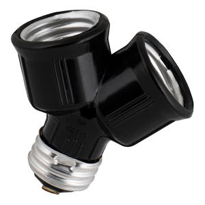 Lamphouder/Splitter E27 naar 2xE27 zwart