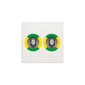 Afwerkingsset stopcontact dubbel pot.vereff.contact white