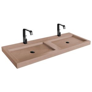 Wastafel 221 Beton 220,5cm 2x kom met kraangat (i.c.m. meubel)