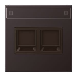 Afdekking LS-dark m.tekstv.v.mod.jack 2-voudig