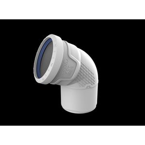 Bocht PP AS+ geluidsarm 67° lichtgrijs 75mm mof x spie