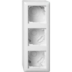 opbouwbehuizing 3-voudig + Afdekraam Gira Standard 55 zuiver wit