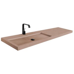 Wastafel 221 Beton 220,5cm 1x kom links met kraangat (i.c.m. meubel)