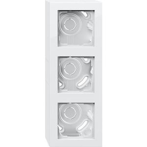 opbouwbehuizing 3-voudig + Afdekraam Gira E2 zuiver wit