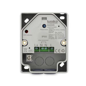 Schemerschakelaar opbouw 230V 10A lux instelbaar 5-10,000lux