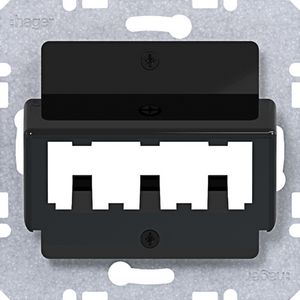 Centr.pl. voor 3 MINI-COM-modules A.x/C.x/S.x/B.x/Q.x/K.x zw