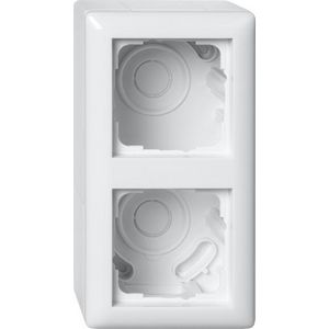 opbouwbehuizing 2-voudig + Afdekraam Gira Standard 55 zuiver wit