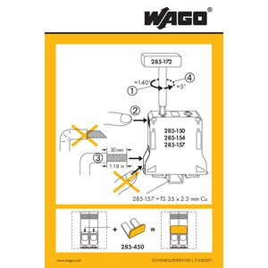 Instructiesticker hogestroomklemmen 50mm² 210-422/285-150