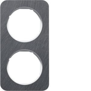 Afdekraam 2-v berker R.1 leisteen/polarwit