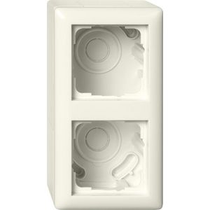 opbouwbehuizing 2-voudig + Afdekraam Gira Standard 55 creme wit