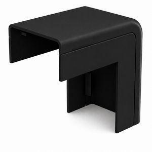 Doos a 2st. Systeem25 buitenbocht met bodemstuk 25x13mm zwart