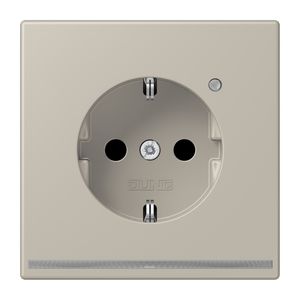 Wandcontactdoos LS-edelstaal met LED en lichtsensor