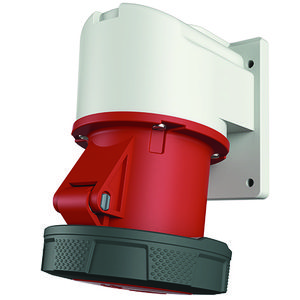 Inbouwwandcontactdoos 63A 5-polig  6H 400V IP67 haaks HW/VN