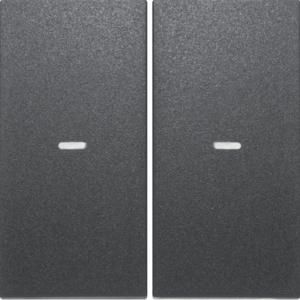 Drukknopmodule afdekking 2-v voor berker S/B antracietanciet