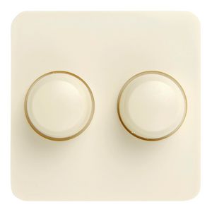 Inzetplaat+Knoppen Cover plate duo Tradim 03806 creme VVE=10