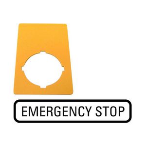 Schild Nood-Uit geel HxB=50x33mm "Emergency Stop" VVE=10