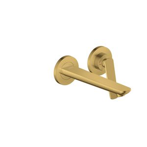 Afbouwdeel 2-gats wandmengkraan uitloop 195mm Cubic Cut greep polished gold optic Citterio-C