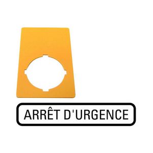 Schild Nood-Uit geel HxB=50x33mm "arret d urgence" VVE=10