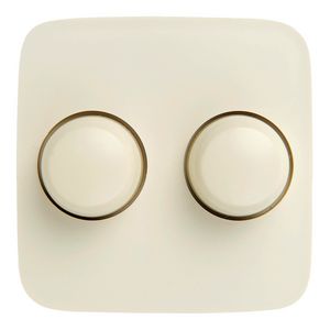 Inzetplaat+Knoppen Cover plate duo Tradim 0356 creme
