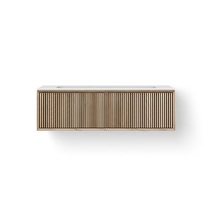 Wastafelmeubel SOLID FACET STRIPES 1200mm Solid Surface 1x wasbak 850mm 1x la old grey