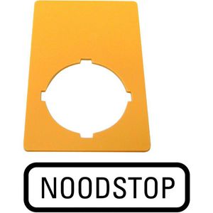 Schild Nood-Uit geel HxB=50x33mm Noodstop