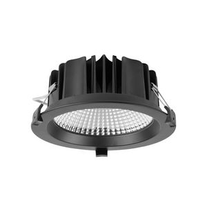 Downlight 30W zwart diam.190x75mm 60gr. 3000K z. Voeding