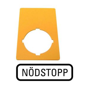 Schild Nood-Uit geel HxB=50x33mm "Nodstopp" VVE=10