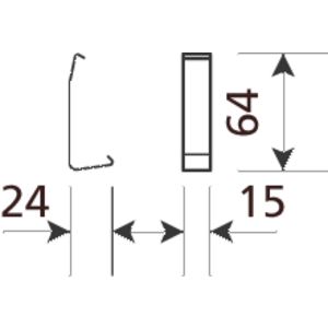 Dekselklem RVS voor kabelgoot blind H60 VVE=50