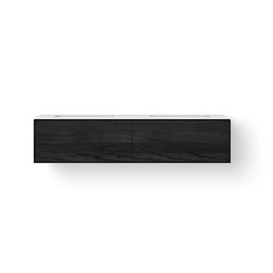 Solid Facet 160cm bovenblad twee wasbakken 500mm black