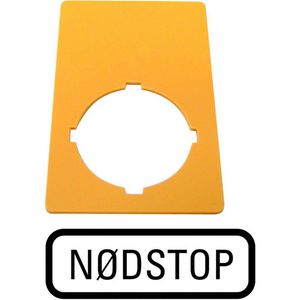 Schild Nood-Uit geel HxB=50x33mm "Nodstop"