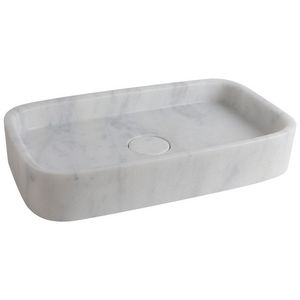 Waskom 58x35cm marmer matwit