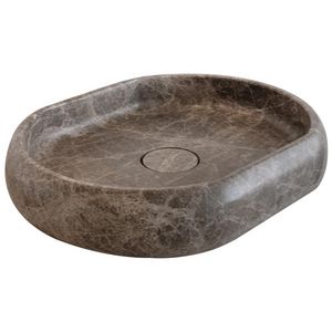 Opbouwwaskom 50x40cm Marmer Mat Emparador Brown