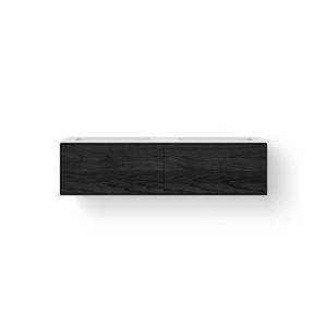 Solid Facet 140cm bovenblad twee wasbakken 500mm black