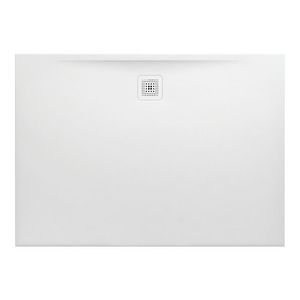 Douchevloer 1400x1000mm rechthoekig wit Marbond composiet afvoer aan lange zijde