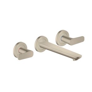 Afbouwdeel 3-gats inbouw wandmengkraan uitloop 195mm Cubic Cut greep brushed nickel Citterio-C