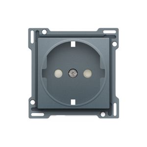 Afwerkingsset stopcontact randaarde/besch.afsl. blue grey