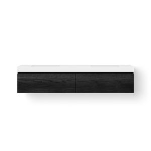 Solid Drawer BoX 200cm 2 wasbakken 500mm meubel+2 las black