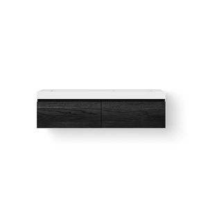 Solid Drawer BoX 160cm 2 wasbak 500mm meubel+2 la black
