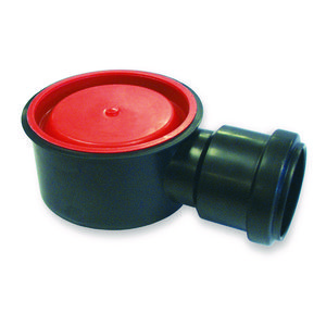 Puthuis laag 55mm zijuitlaat zwart PP mof 50mm FLEXDRAIN excl. stankslot excl. manchet