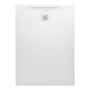Douchevloer 1100x800mm rechthoekig wit Marbond composiet afvoer aan korte zijde