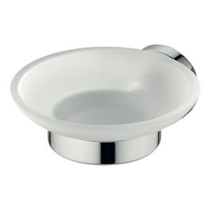 IOM zeepschaal mat glas met houder chroom