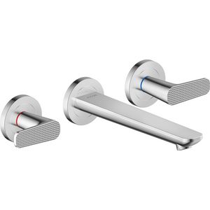 Afbouwdeel 3-gats inbouw wandmengkraan uitloop 195mm Cubic Cut greep chroom Citterio-C