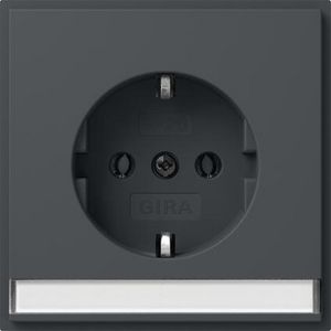 wandcontactdoos met randaarde TK + Safety Plus (IP20) Gira TX_44 antraciet