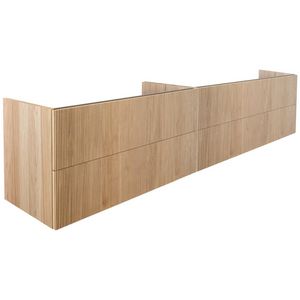 Onderkast v. wastafel WOOD 200x45cm 4x la push-to-open donkere eik